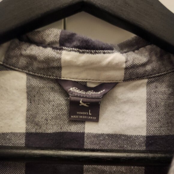 Eddie Bauer - White and Black Plaid - Picture 3 of 3